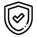 shield icon with a checkmark, representing security and protection, suitable for cybersecurity.